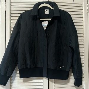 Nike Women's Sportswear Essentials Quilted Woven Jacket, Black